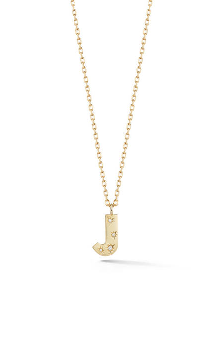 18K Yellow Gold Anniversary Initial Necklace展示图