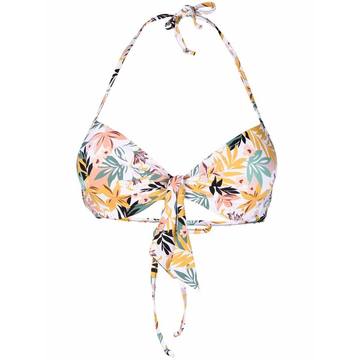 tropical-print bikini top