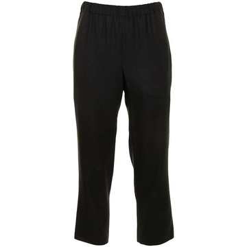 elasticated-waist cropped trousers