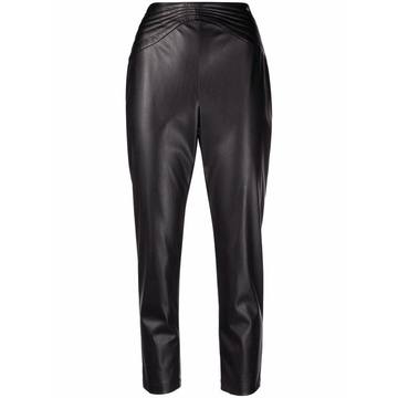 faux-leather slim-fit trousers