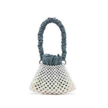 Anina pearl-embellished baguette bag