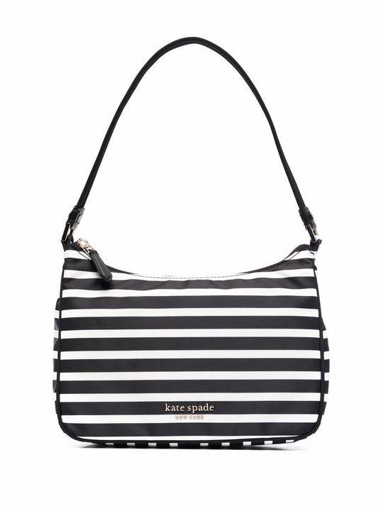 logo-plaque striped tote bag展示图