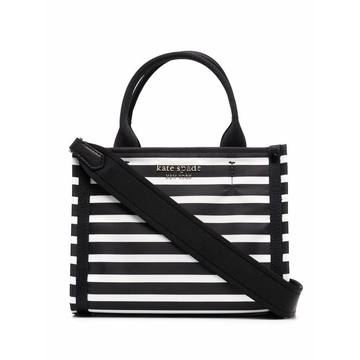 small striped tote bag