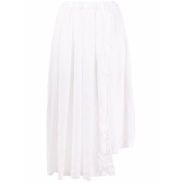 asymmetric pleated midi skirt