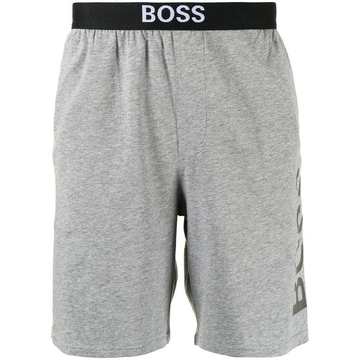 logo-print track shorts