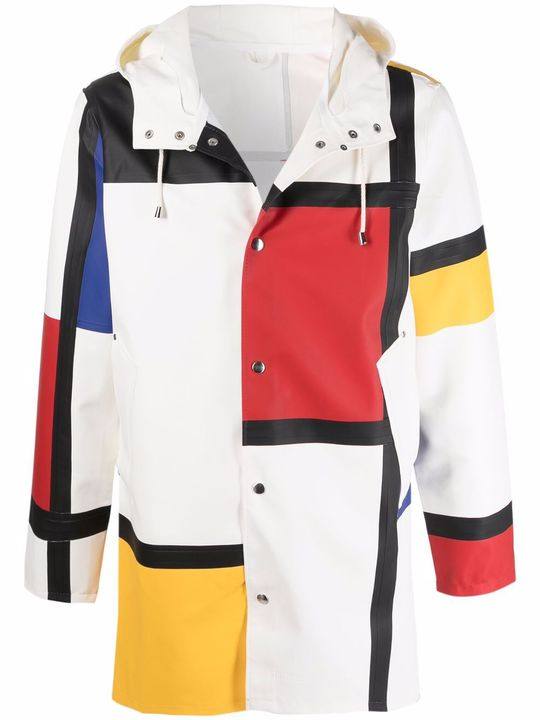 Stockholm Mondrian print raincoat展示图