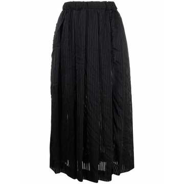 striped A-line skirt