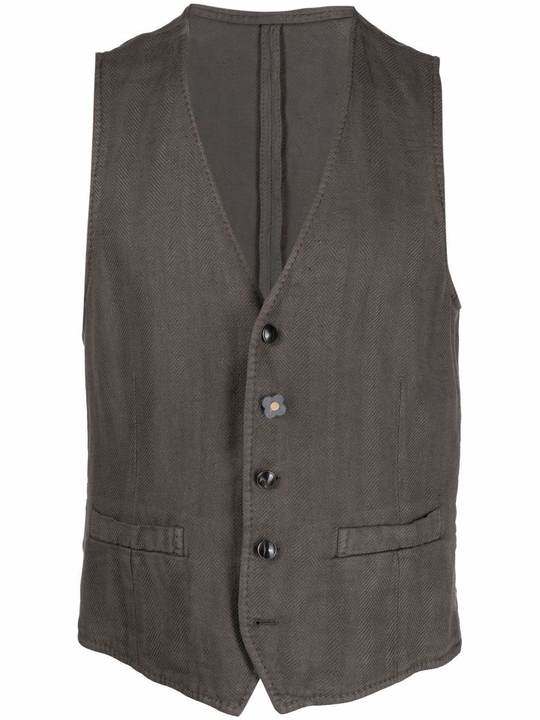 linen-ramie blend waistcoat展示图