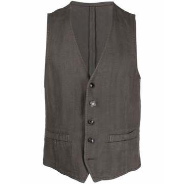 linen-ramie blend waistcoat