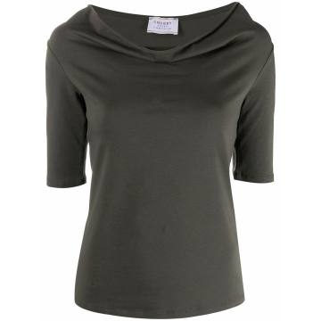 cowl-neck fitted top