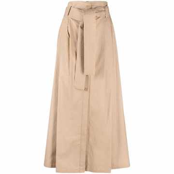 high-waisted trench skirt
