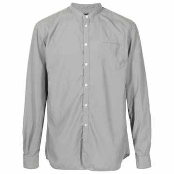 collarless button-up shirt