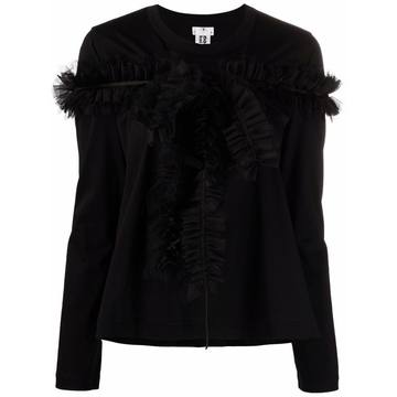 ruffled long-sleeve T-shirt