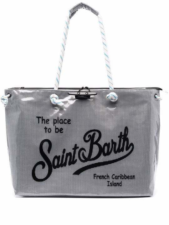 mesh slogan print tote bag展示图