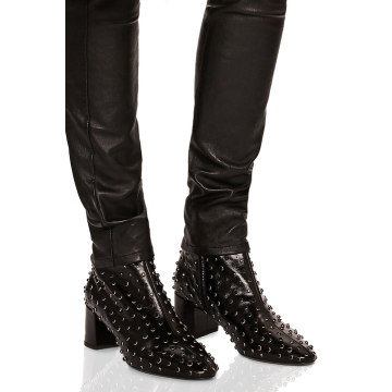 Loulou Studded Leather Ankle Boots