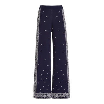 Brave Bandana Compact-Jacquard Wide-Leg Pants