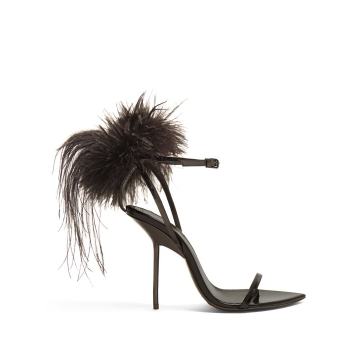 Mansour feather-embellished sandals