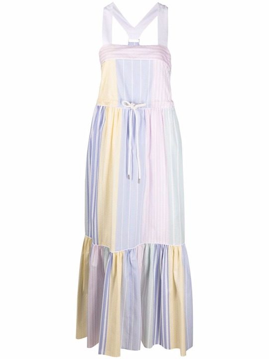 Pure Cotton Seersucker Stripe Maxi Dress展示图