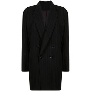 pinstripe double-breasted blazer