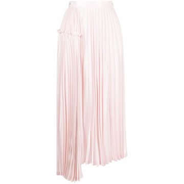 panelled pleated midi skirt