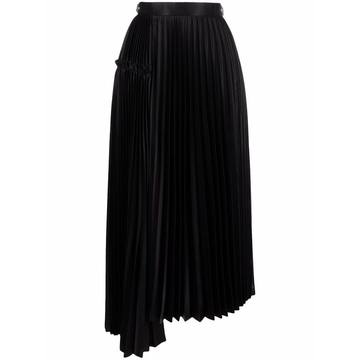 panelled pleated midi skirt