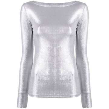 metallic-longsleeved top