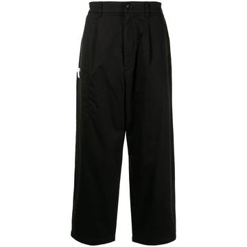 wide-leg cotton trousers