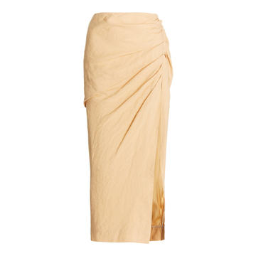 Hayden Draped Woven Midi Skirt