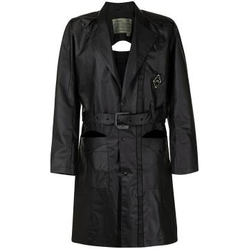 logo-patch belted trench coat