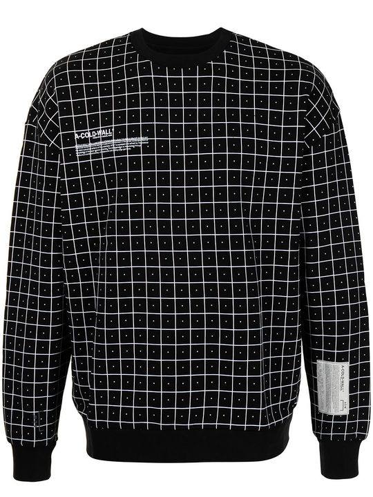 grid-print crew-neck sweatshirt展示图