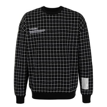 grid-print crew-neck sweatshirt