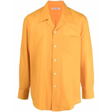 spread-collar crepe shirt