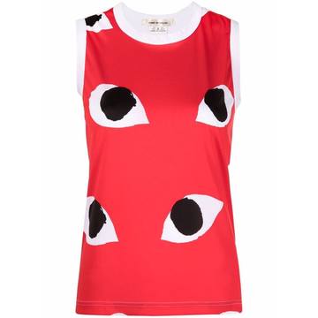 eye-print sleeveless top