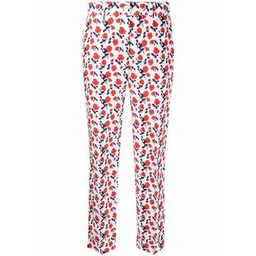 floral-print cotton trousers