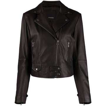 notched-lapel biker jacket