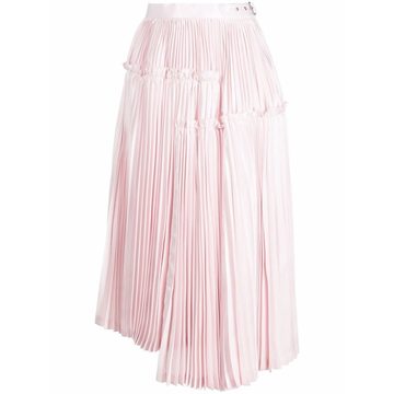 asymmetric pleated midi skirt