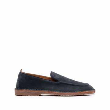 round-toe suede loafers