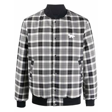 plaid-check print bomber jacket