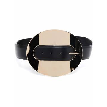 disc buckle leather belt