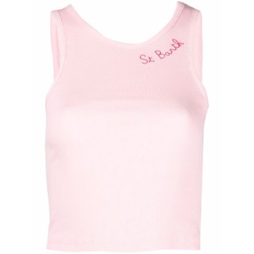 logo-embroidered tank top