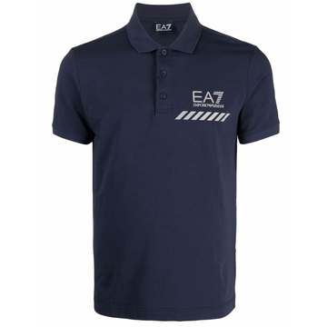 stripe logo-print polo shirt