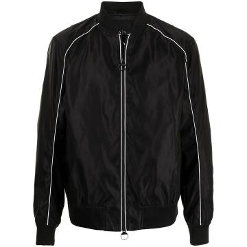 piped-trim bomber jacket