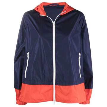 colour-block hooded jacket