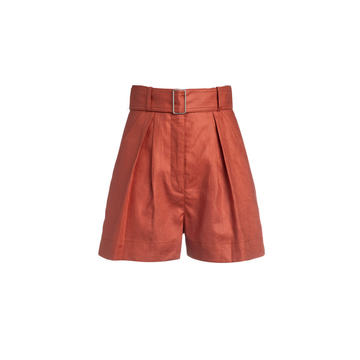 Pleated Linen Shorts