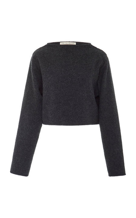 Mock Neck Wool Sweater展示图