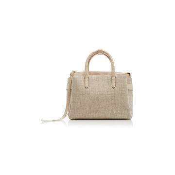 Linen and Crocodile Tote