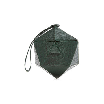 Hexagon Crocodile Clutch