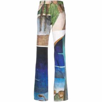 paint scene print jeans