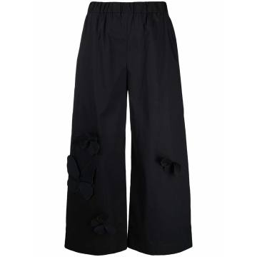elasticated butterfly-appliqué trousers