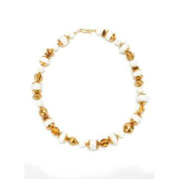 WHITE MIST白珊瑚24K镀金黄铜珠串项链